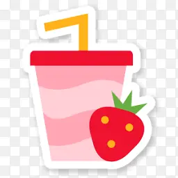 卡通草莓果汁