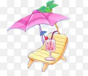 夏天沙滩椅卡通