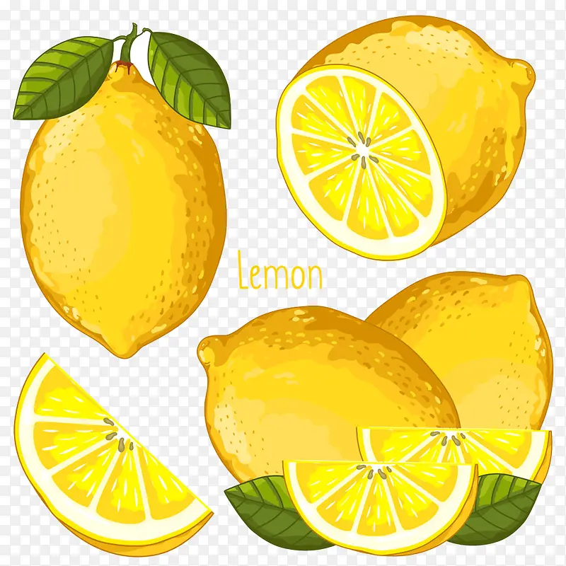 卡通黄色柠檬