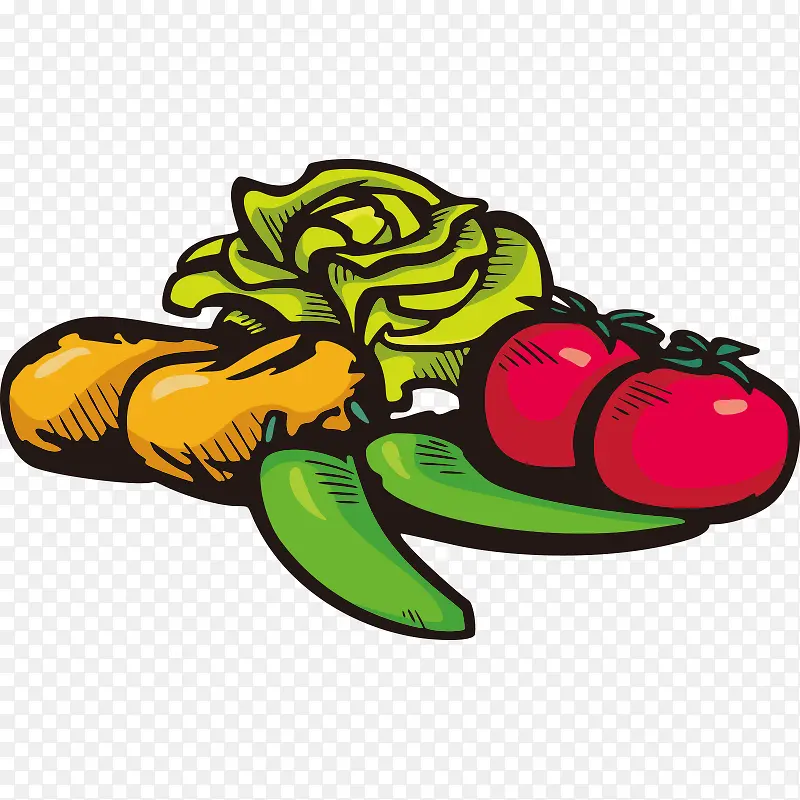 手绘 简笔画 蔬果 蔬菜 果蔬 卡通