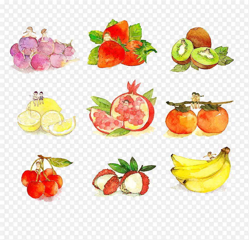 卡通手绘美味水果