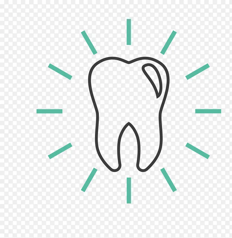 矢量白色闪光装饰牙齿