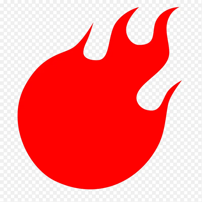 红色绘图火焰图标