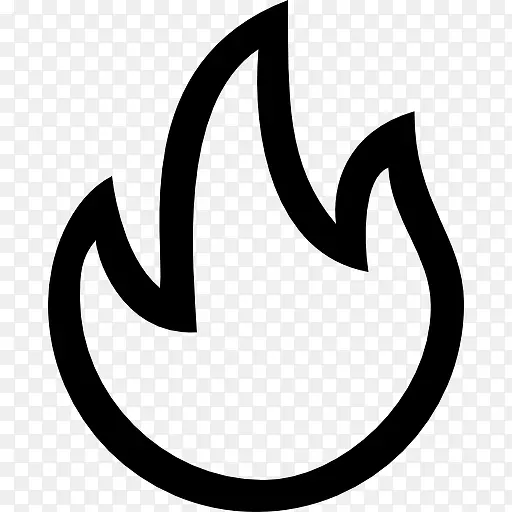 热界面符号的火焰轮廓图标