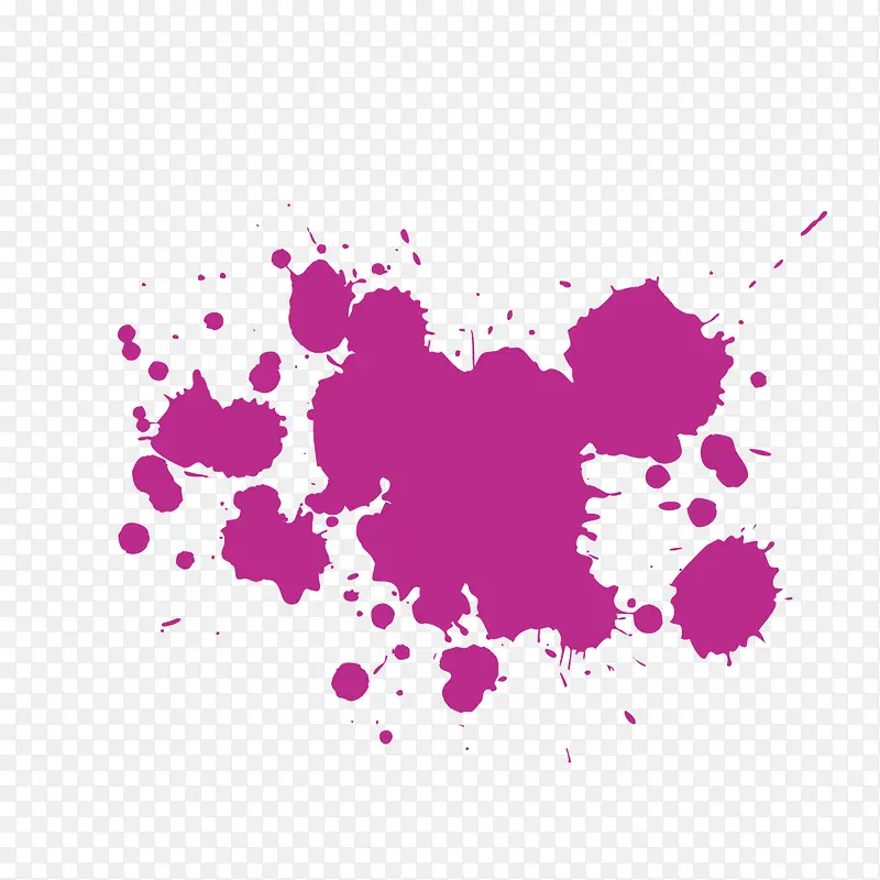 矢量紫色油漆油渍喷溅