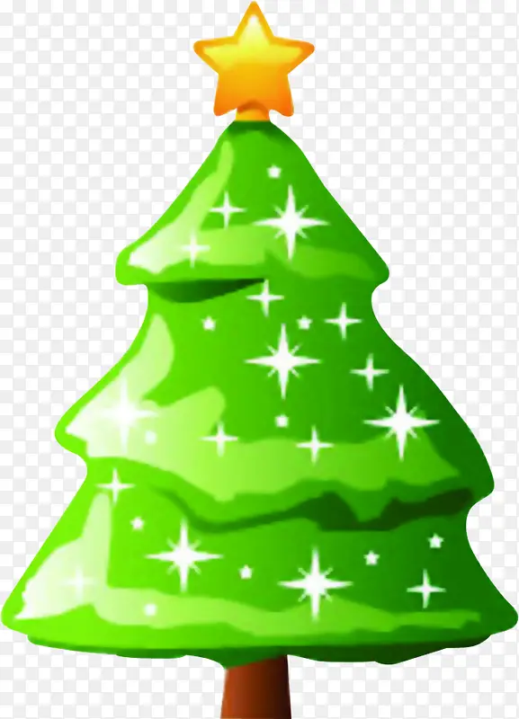 绿色卡通圣诞树手绘