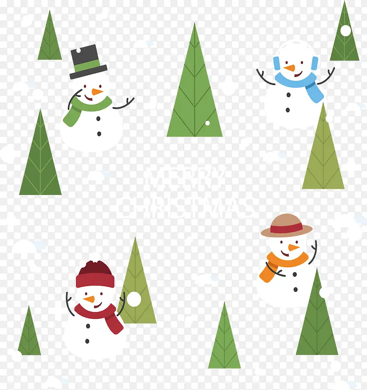 可爱冬天圣诞雪人