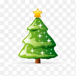 绿色星光五角星圣诞树
