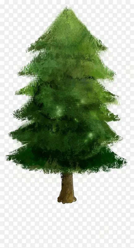 手绘绿色可爱圣诞树