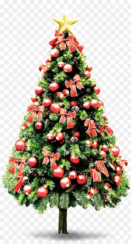 高清绿色圣诞树装饰