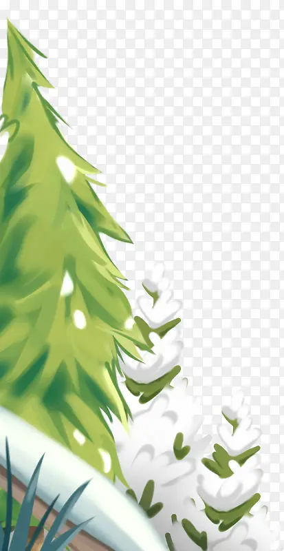 扁平风格创意绿色的圣诞树