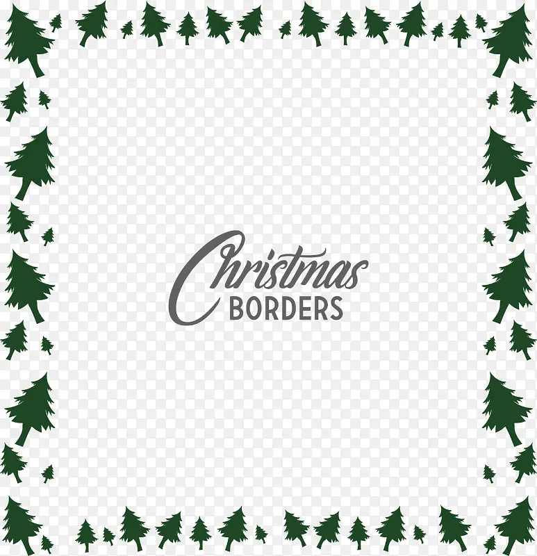 绿色圣诞树装饰边框