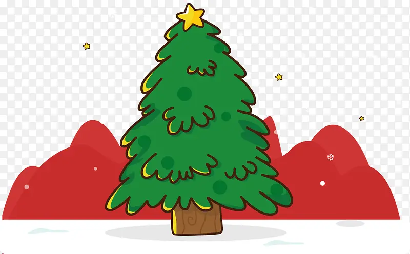 绿色圣诞树卡通圣诞树