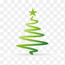绿色线条圣诞树透明PNG图标