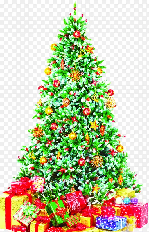 手绘创意扁平风格高清绿色圣诞树