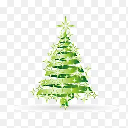 绿色星星圣诞树透明PNG图标