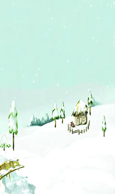 创意高清合成下雪圣诞树造型