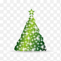 绿色星星圣诞树图标