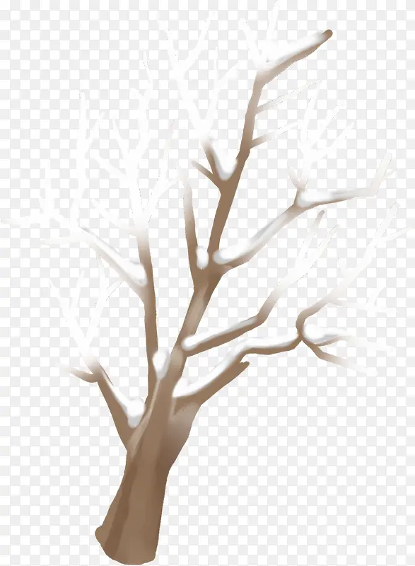 创意手绘树枝造型冬天