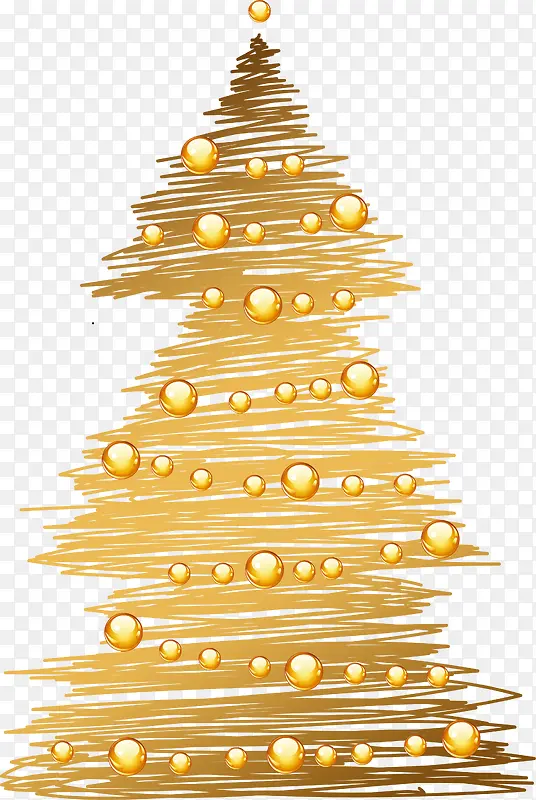 金色线条圣诞树