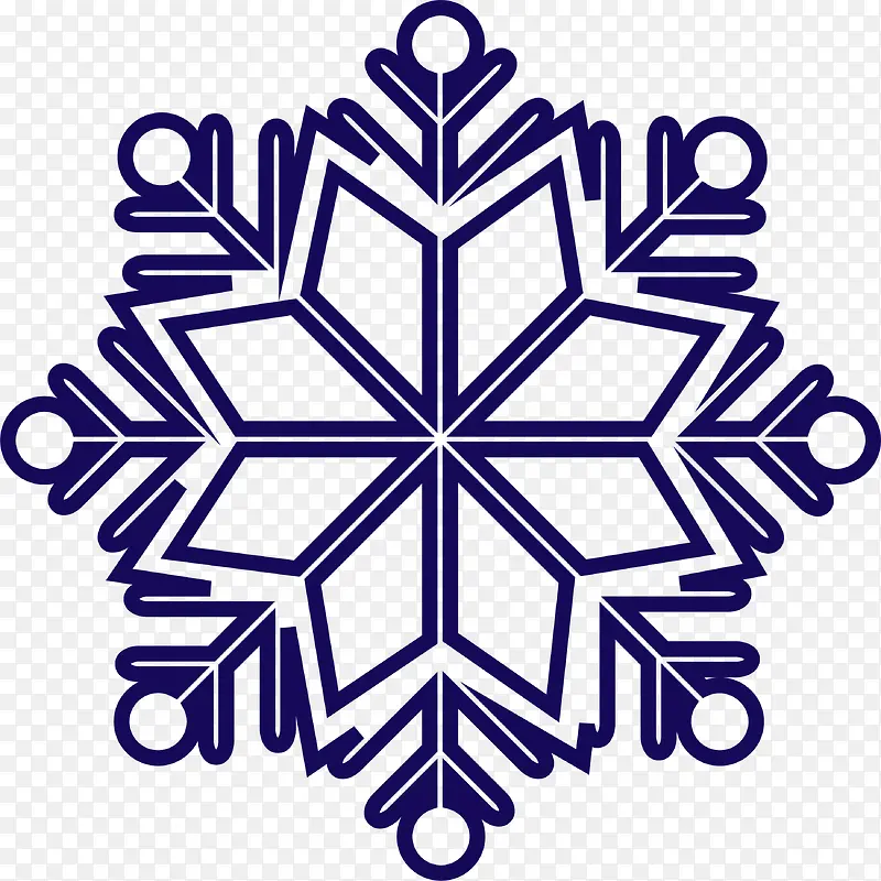 蓝色线条雪花