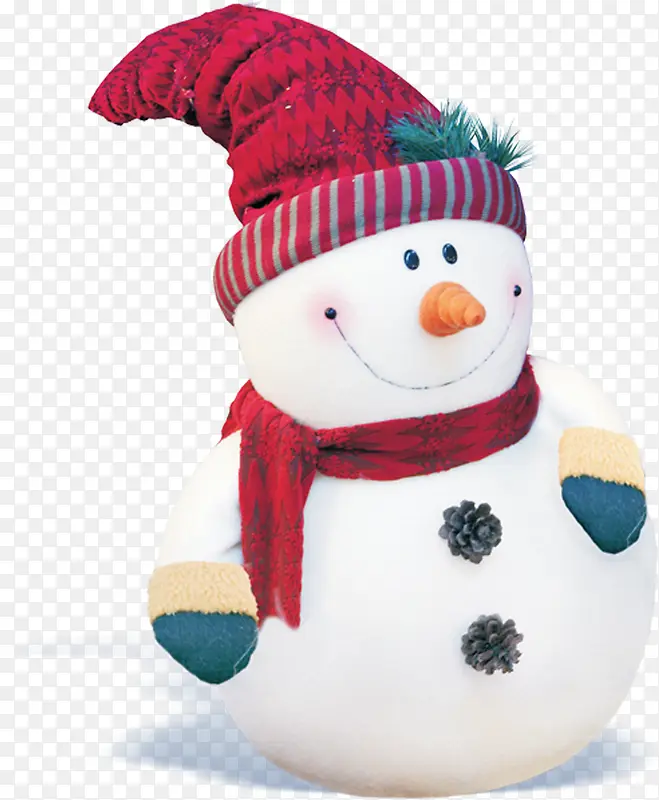 创意合成冬天戴帽子的雪人