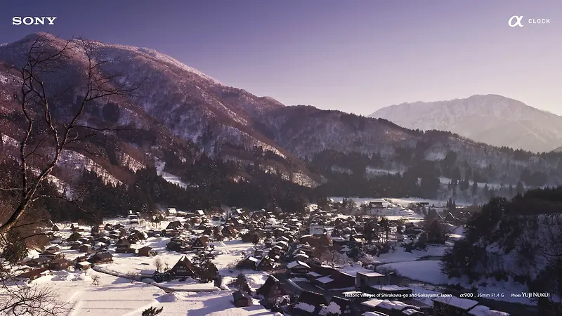 蓝天白云冬天雪景