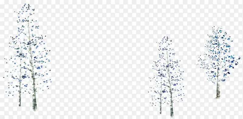 扁平创意合成冬天的树木