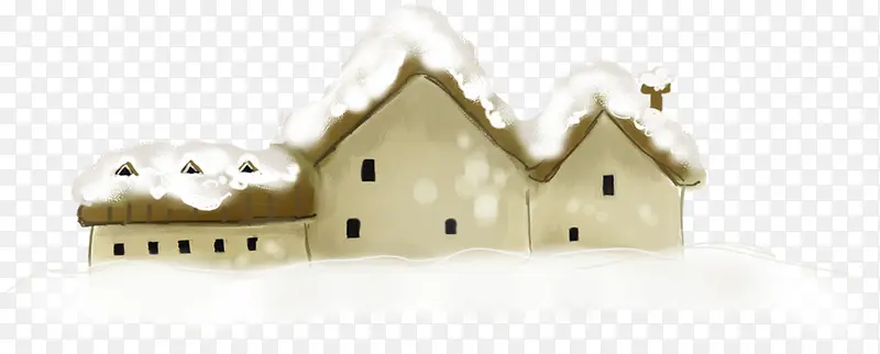 棕色冬季雪花房屋建筑