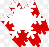 立体白红色雪花装饰