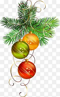 创意高清圣诞节绿色的植物彩球