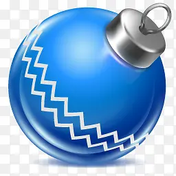 蓝色圣诞节彩球PNG图标