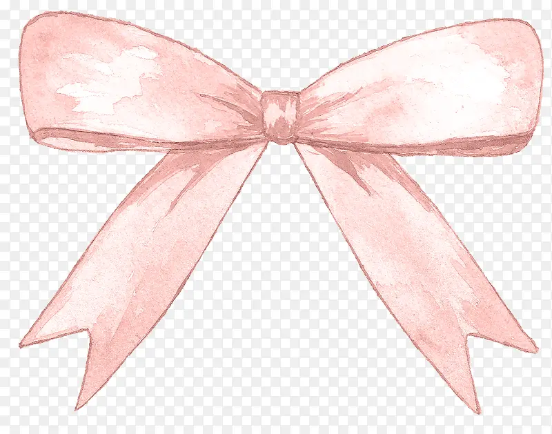 手绘水彩粉色蝴蝶结