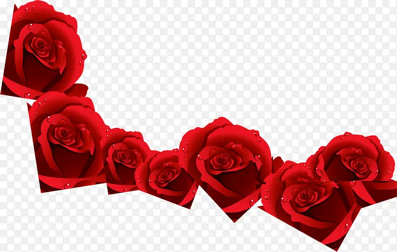 红色鲜艳玫瑰花元素