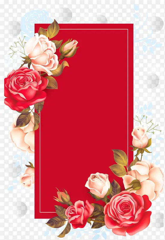 红色玫瑰花方框