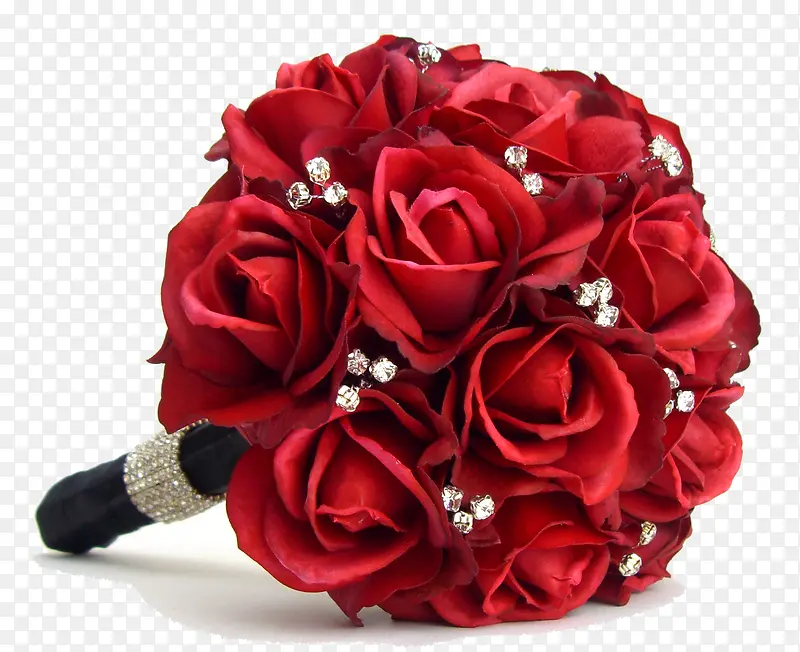 高清摄影红色的玫瑰花捧花