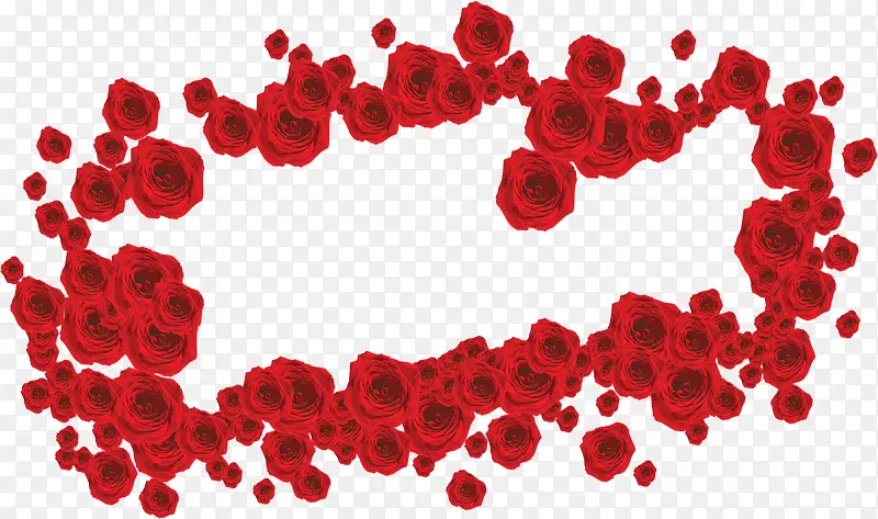 红色玫瑰花框情人节元素