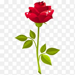 红色的玫瑰花图标手绘花朵