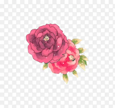 手绘红色玫瑰花装饰