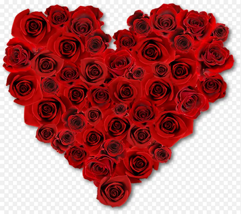 红色爱心玫瑰装饰