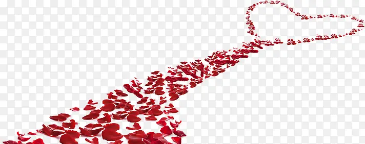 红色漂浮玫瑰花瓣心形