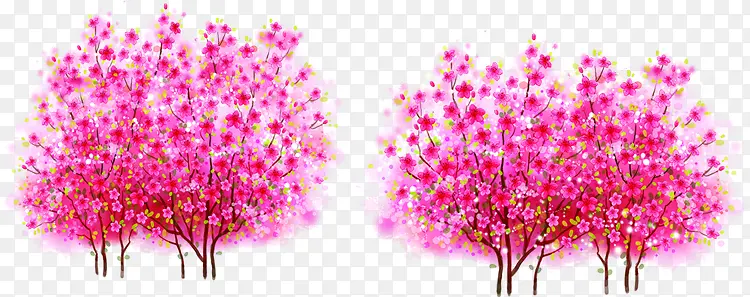 粉色梦幻唯美花朵大树