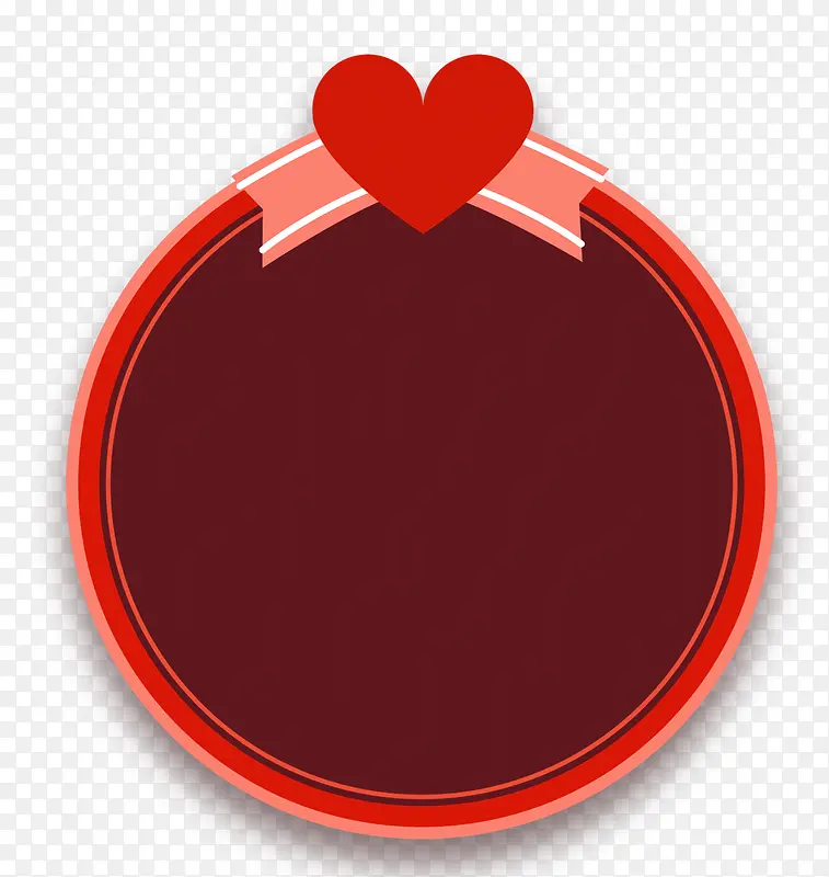 红色爱心圆圈边框纹理