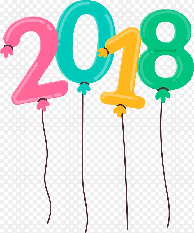 2018新年卡通彩色气球