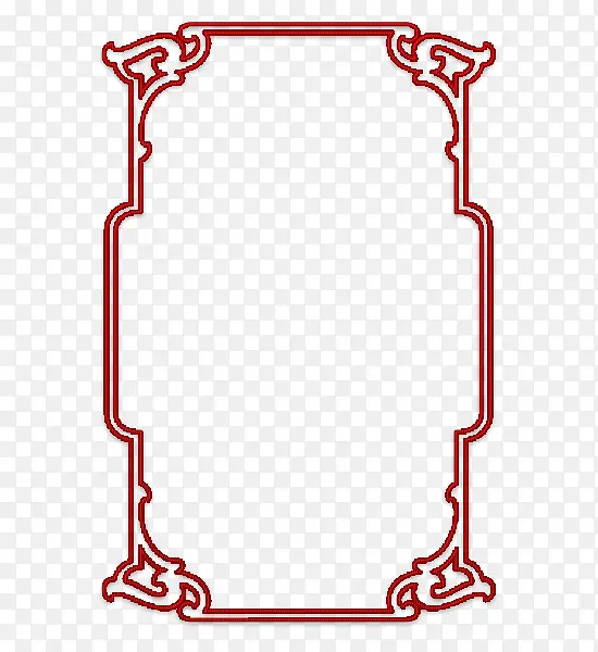 古代红色窗型边框