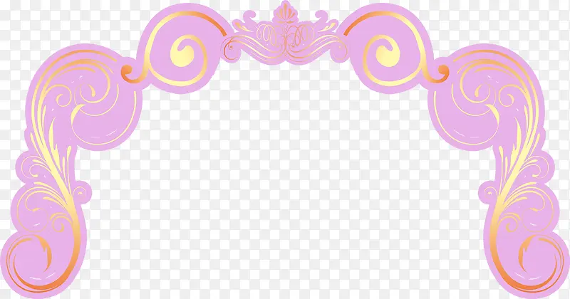 手绘粉色婚礼舞台边框