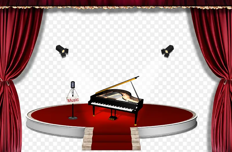 舞台上的钢琴