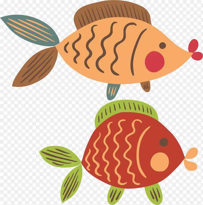 彩色卡通动物鱼