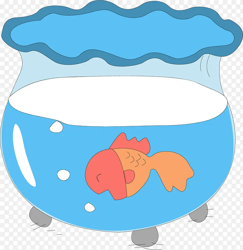 卡通手绘鱼缸鱼
