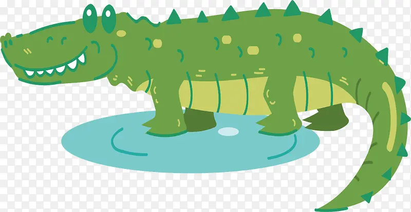 可爱绿色鳄鱼